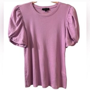 Lavender lilac pink ribbed puff sleeve top by 1.State